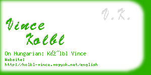 vince kolbl business card